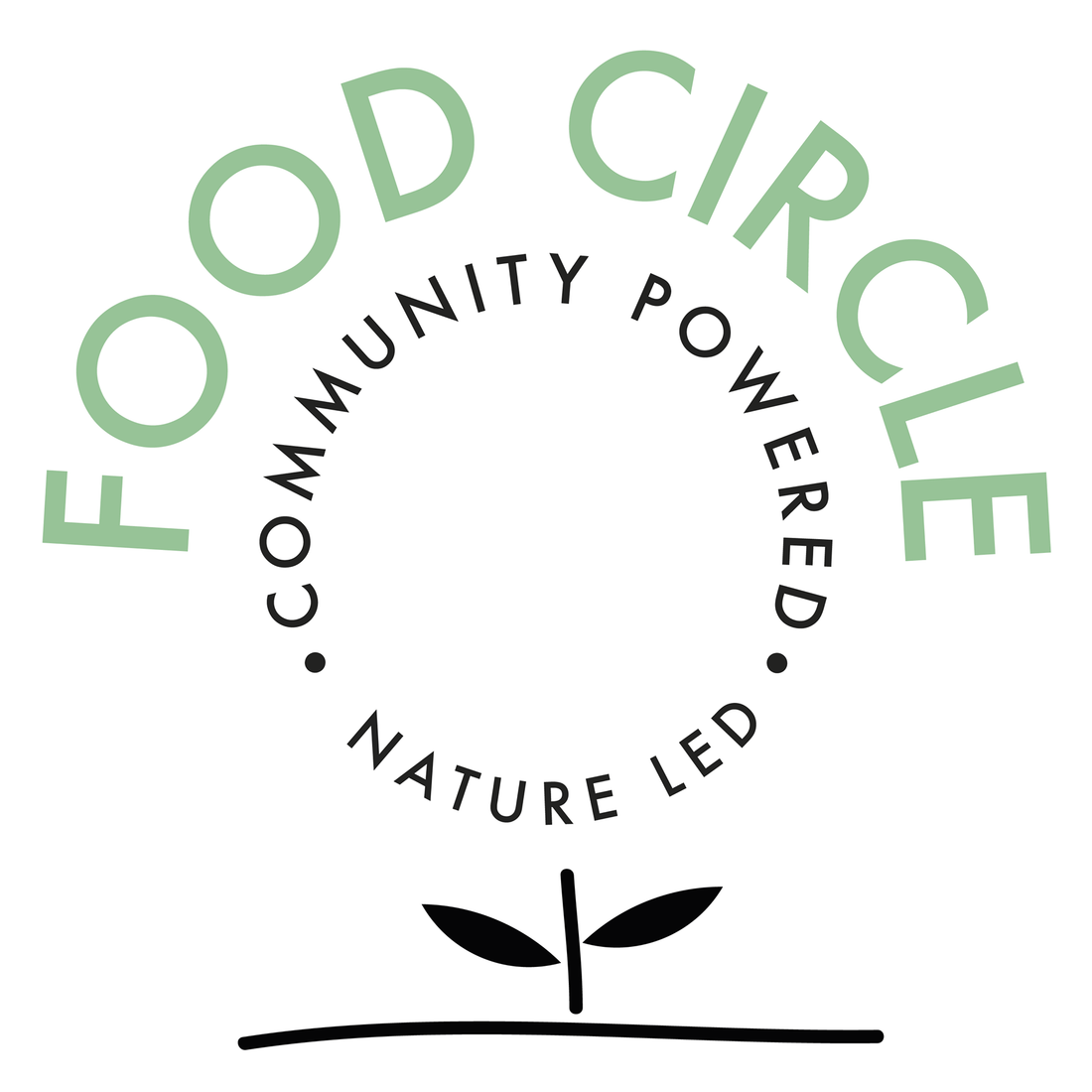 Food Circle logo; Community Powered, Nature Led